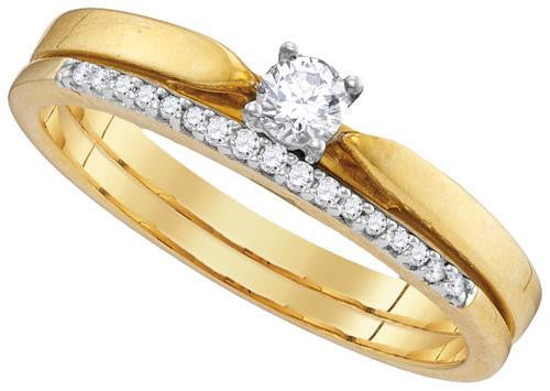 10K Yellow-gold 0.25CTW DIAMOND BRIDAL SET