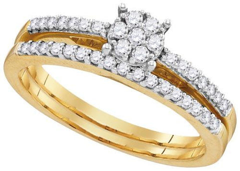 10K Yellow-gold 0.33CTW DIAMOND BRIDAL SET