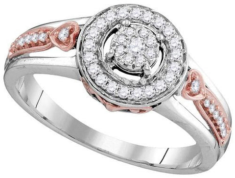 10KT White Gold 0.25CTW DIAMOND LADIES FASHION RING