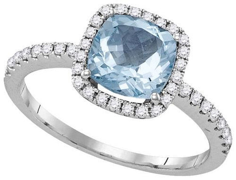 14KT White Gold 0.25CTW-Diamond 1.35(MIN)CT AQUA RING