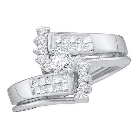 14KT White Gold 0.50CT DIAMOND 0.20CT-CRD BRIDAL SET