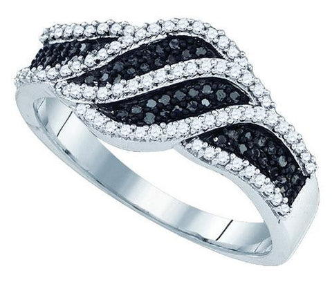 10KT White Gold 0.40CT BLACK DIAMOND MICRO-PAVE RING