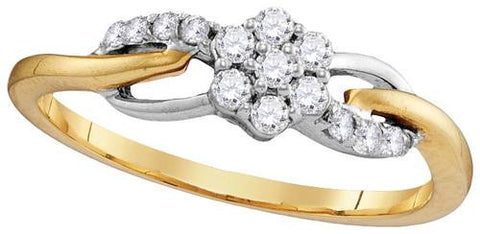 10K Yellow-gold 0.26CTW DIAMOND FASHION RING