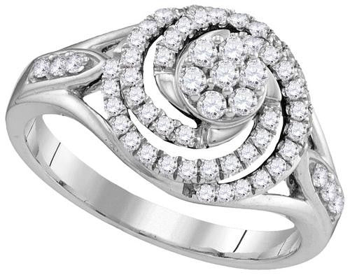 10KT White Gold 0.54CTW DIAMOND FASHION RING