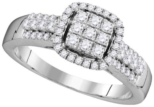 10KT White Gold 0.54CTW DIAMOND FASHION RING