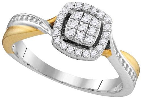 10KT White Gold Two Tone 0.21CTW DIAMOND FASHION RING