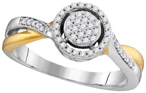 10KT White Gold Two Tone 0.22CTW DIAMOND FASHION RING