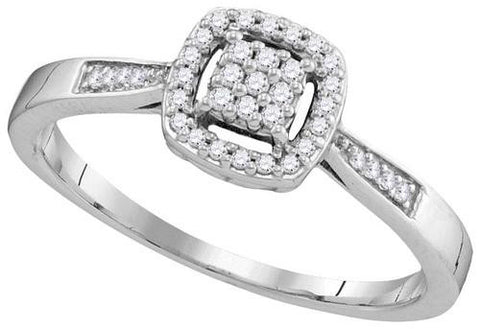 10KT White Gold 0.15CTW DIAMOND FASHION RING