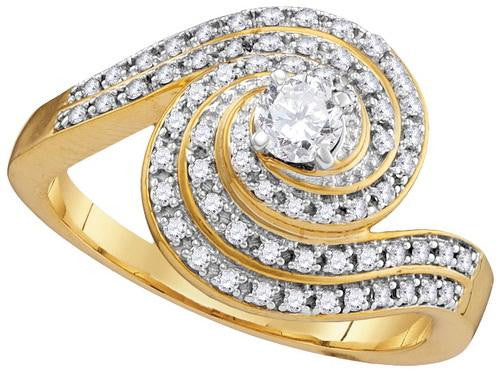 10K Yellow-gold 0.54CTW DIAMOND FASHION RING