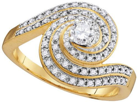 10K Yellow-gold 0.54CTW DIAMOND FASHION RING