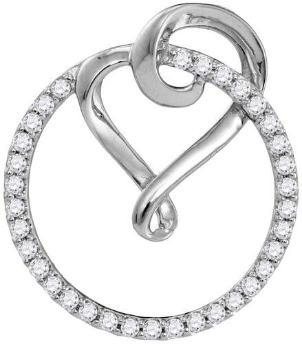 10KT White Gold 0.34CTW DIAMOND FASHION PENDANT