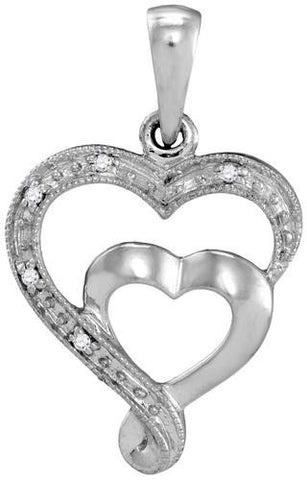 10KT White Gold 0.01CTW DIAMOND FASHION PENDANT