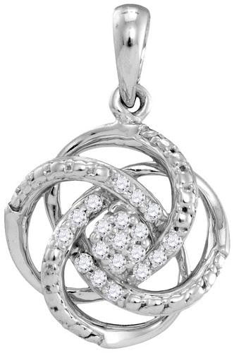 10KT White Gold 0.10CTW DIAMOND FASHION PENDANT