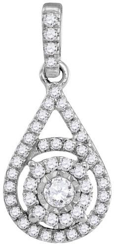 10KT White Gold 0.25CTW DIAMOND FASHION PENDANT