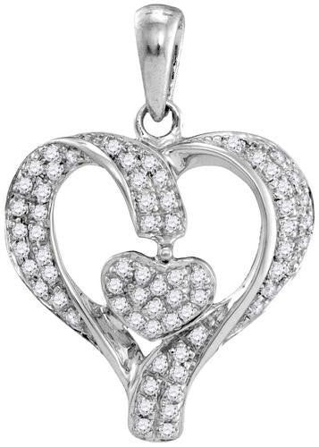 10KT White Gold 0.17CTW DIAMOND FASHION PENDANT