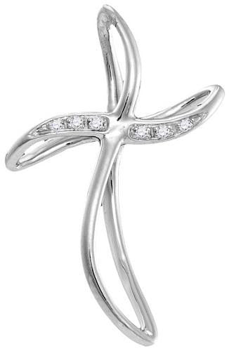 10KT White Gold 0.02CTW DIAMOND FASHION PENDANT