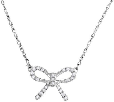 10KT White Gold 0.10CTW DIAMOND FASHION PENDANT