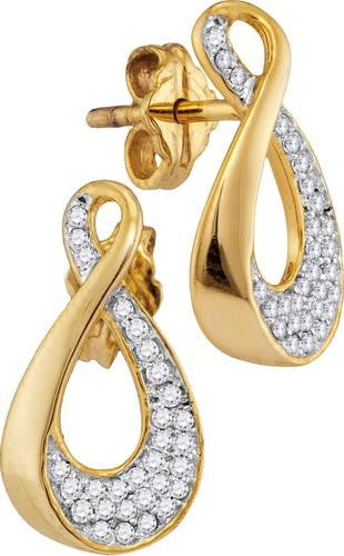 10K Yellow-gold 0.21CTW DIAMOND FASHION EARRING