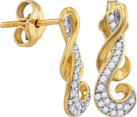 10K Yellow-gold 0.19CTW DIAMOND FASHION EARRING