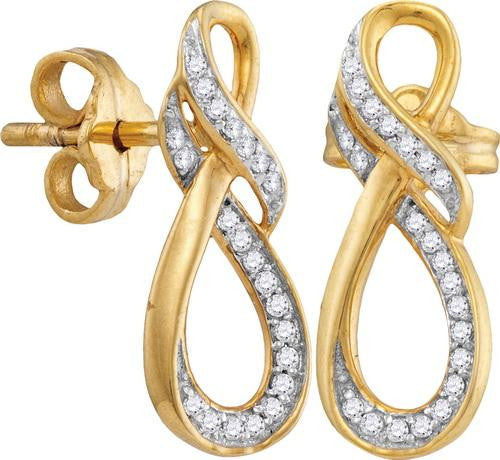 10K Yellow-gold 0.15CTW DIAMOND FASHION EARRING