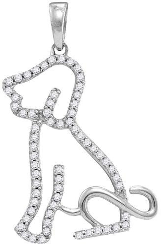 10KT White Gold 0.22CTW DIAMOND FASHION PENDANT