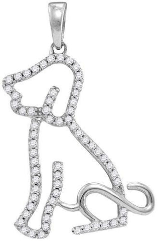 10KT White Gold 0.22CTW DIAMOND FASHION PENDANT