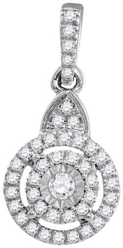 10KT White Gold 0.20CTW DIAMOND FASHION PENDANT