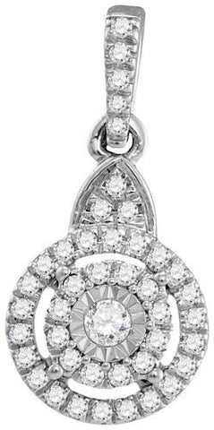 10KT White Gold 0.20CTW DIAMOND FASHION PENDANT