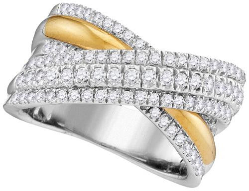 14KT White Gold Two Tone 1.01CTW DIAMOND FASHION RING