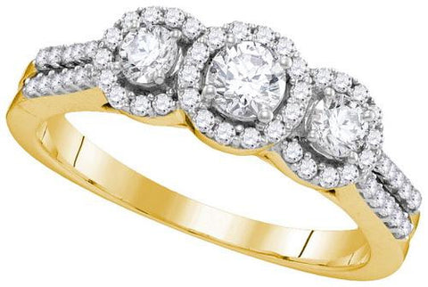 14KT Yellow Gold 0.74CT-Diamond BRIDAL RING