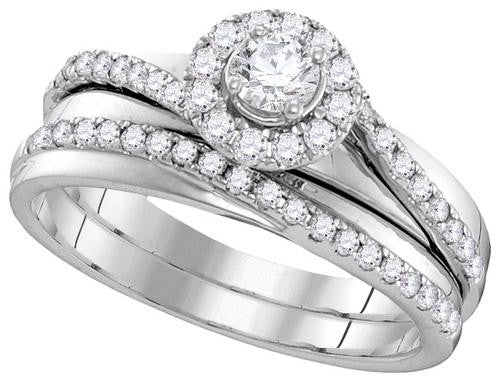 10KT White Gold 0.60CTW DIAMOND FASHION BRIDAL SET