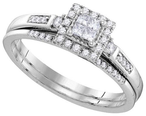 10KT White Gold 0.25CTW DIAMOND INVISIBLE BRIDAL SET