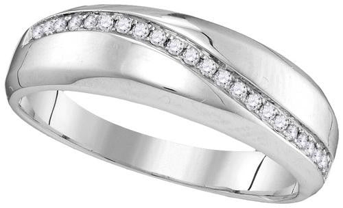 10KT White Gold 0.16CTW-DIA FASHION BAND