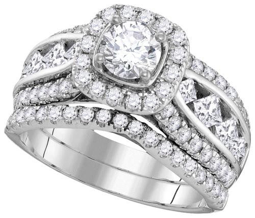 14KT White Gold 2.25CTW DIAMOND 0.75CT-CRD BRIDAL SET