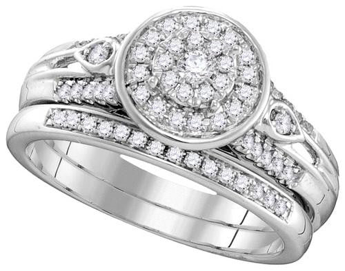 10KT White Gold 0.38CTW DIAMOND FASHION BRIDAL SET