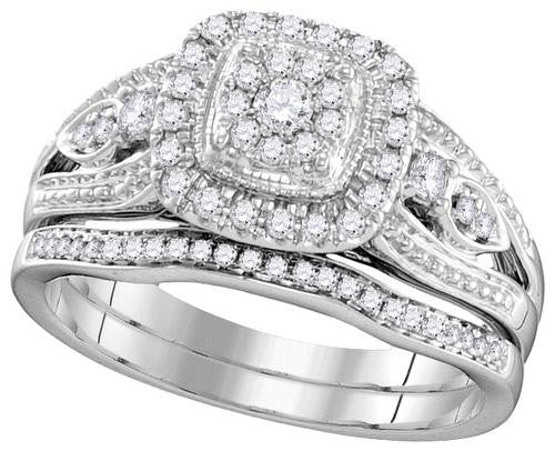 10KT White Gold 0.39CTW DIAMOND FASHION BRIDAL SET