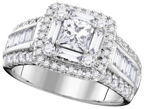 14KT White Gold 1.81CTW-Diamond 0.50CT-CPR BRIDAL RING