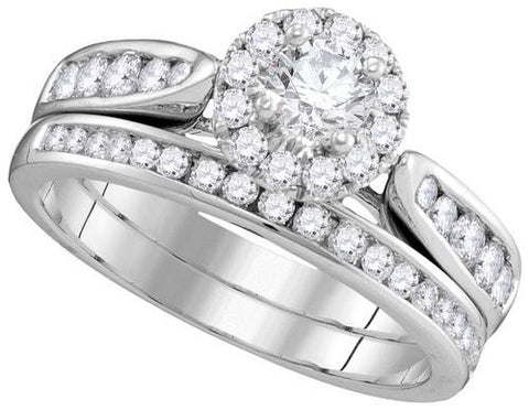 14KT White Gold 1.00CTW DIAMOND 0.30CTW CRD BRIDAL SET