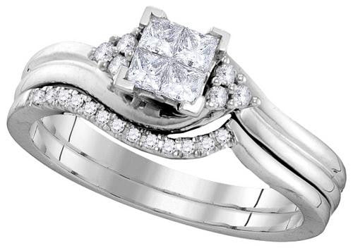 10KT White Gold 0.33CTW DIAMOND INVISIBLE BRIDAL SET