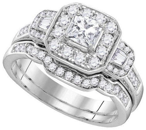 14KT White Gold 0.91CTW DIAMOND 0.33CT-CPR BRIDAL SET