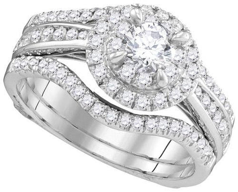 14KT White Gold 1.00CTW DIAMOND 0.33CTW CRD BRIDAL SET