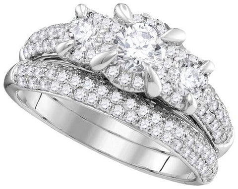 14KT White Gold 1.34CTW DIAMOND 0.38CTW CPR BRIDAL SET