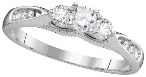 10KT White Gold 0.38CTW DIAMOND FASHION RING