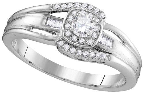 10KT White Gold 0.25CTW DIAMOND FASHION RING