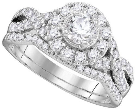 14KT White Gold 1.00CTW DIAMOND 0.33CTW CRD BRIDALSET