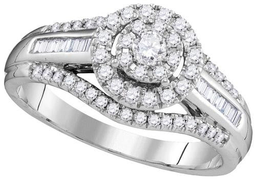 10KT White Gold 0.50CTW DIAMOND FASHION BRIDAL RING