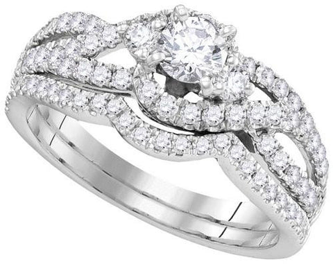 14KT White Gold 1.01CTW DIAMOND 0.33CT-CRD BRIDAL SET