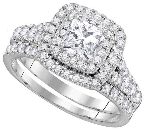 14KT White Gold 1.50CTW DIAMOND 0.64CT-CPR BRIDAL SET