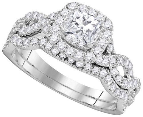 14KT White Gold 1.00CTW-Diamond 0.33CT-CPR BRIDAL SET