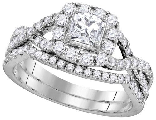 14KT White Gold 1.01CTW DIAMOND 0.33CT-CPR BRIDAL SET